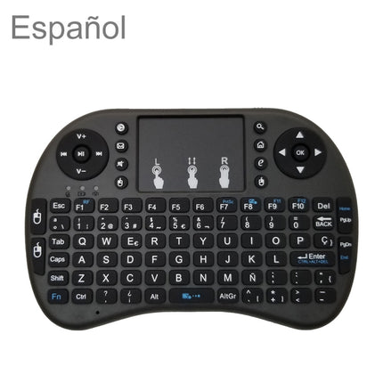 Support Language: Spanish i8 Air Mouse Wireless Keyboard with Touchpad for Android TV Box & Smart TV & PC Tablet & Xbox360 & PS3 & HTPC/IPTV-garmade.com