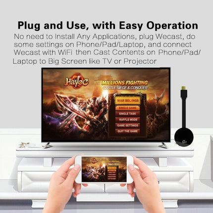 G4 Wireless WiFi Display Dongle Receiver Airplay Miracast DLNA TV Stick for iPhone, Samsung, and other Android Smartphones, Dual Core Cortex A7 up to 1.5GHz (Black)-garmade.com