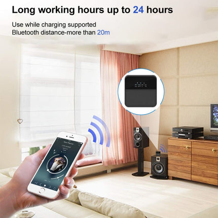 B20 2 in 1 Bluetooth 5.0 Audio Adapter Transmitter Receiver, Support Optical Fiber & AUX & LED Indicator-garmade.com