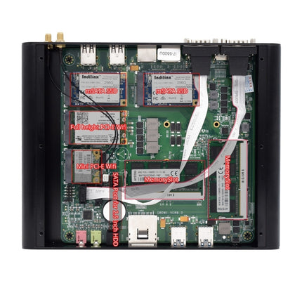 HYSTOU P05B-I3-5005U-2C Fanless Mini PC Intel Core i3 5005u Processor Quad Core up to 2.0GHz, RAM: 16G, ROM: 256G, Support Win 7 / 8 / 10 / Linux(Black)-garmade.com