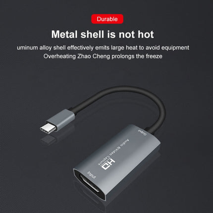 Z29A HDMI Female to USB-C / Type-C Male Video Audio Capture Box(Grey)-garmade.com