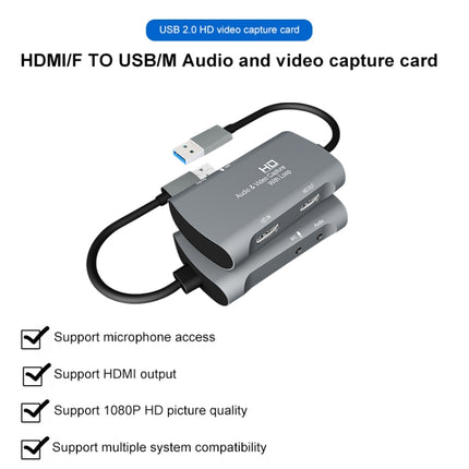 Z30 HDMI Female + Mic to HDMI Female + Audio + USB 2.0 Video Capture Box-garmade.com