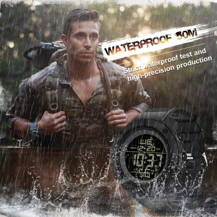 TANK North Edge Men Fashion Professional Military Army Outdoor Sport Waterproof Running Swimming Smart Digital Watch(Black)-garmade.com
