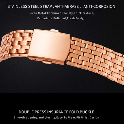 YAZOLE 376 Men Fashion Business Steel Strap Band Quartz Wrist Watch (Black)-garmade.com