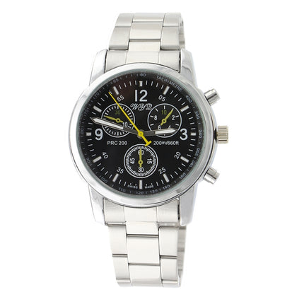 WeiYaQi 89007 Fashion Wrist Watch with Metal Watch Band (Black)-garmade.com
