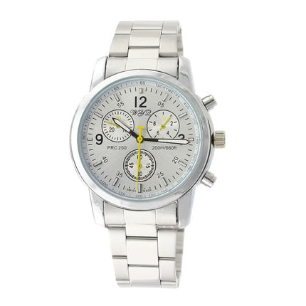 WeiYaQi 89007 Fashion Wrist Watch with Metal Watch Band (Silver)-garmade.com