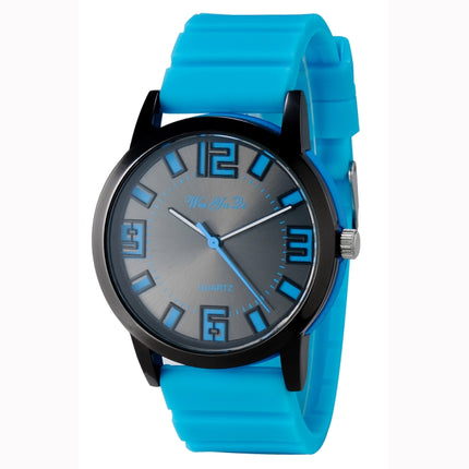 WeiYaQi 891 Fashion Wrist Watch with Silicagel Watch Band (Blue)-garmade.com