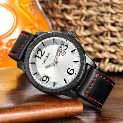 CAGARNY 9857 Fashion Quartz Movement Wrist Watch with Leather Band(Brown)-garmade.com