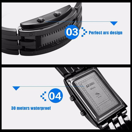 SKMEI Multifunctional Male Outdoor Fashion Noctilucent Waterproof LED Digital Watch(White)-garmade.com