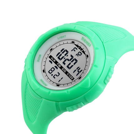 SKMEI 1025 Multifunctional Female Outdoor Fashion Waterproof Large Dial Silicone Watchband Wrist Watch(Green)-garmade.com