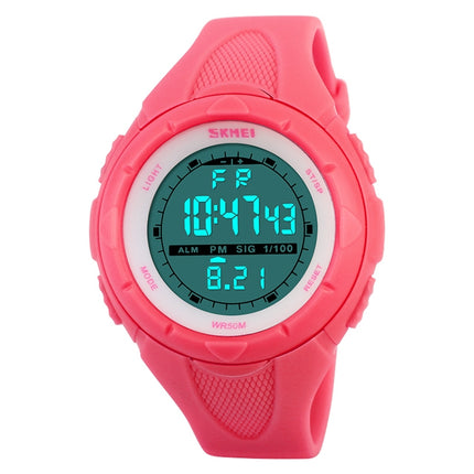 SKMEI 1025 Multifunctional Female Outdoor Fashion Waterproof Large Dial Silicone Watchband Wrist Watch(Rose Red)-garmade.com