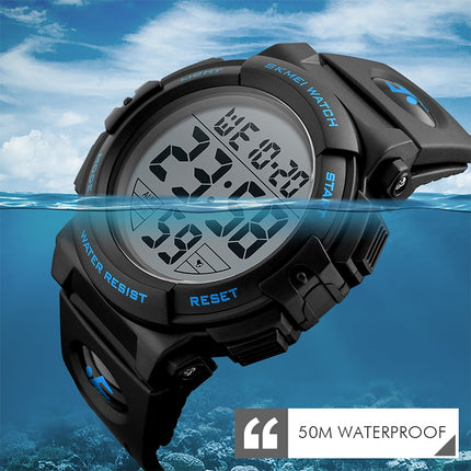 SKMEI 1258 Multifunctional Outdoor Sports Noctilucent Waterproof Wrist Watch, Size: S(Black)-garmade.com