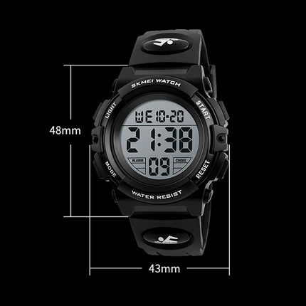 SKMEI 1258 Multifunctional Outdoor Sports Noctilucent Waterproof Wrist Watch, Size: S(Black)-garmade.com