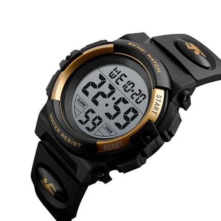 SKMEI 1258 Multifunctional Outdoor Sports Noctilucent Waterproof Wrist Watch, Size: S(Gold)-garmade.com