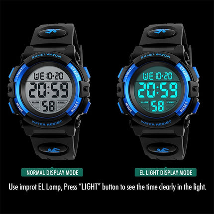 SKMEI 1258 Multifunctional Outdoor Sports Noctilucent Waterproof Wrist Watch, Size: S(Blue)-garmade.com