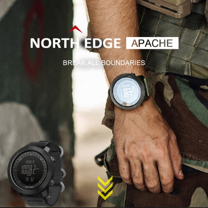 NORTH EDGE Multi-function Waterproof Outdoor Sports Electronic Smart Watch, Support Humidity Measurement / Weather Forecast / Speed Measurement, Style: Nylon Strap(Orange)-garmade.com