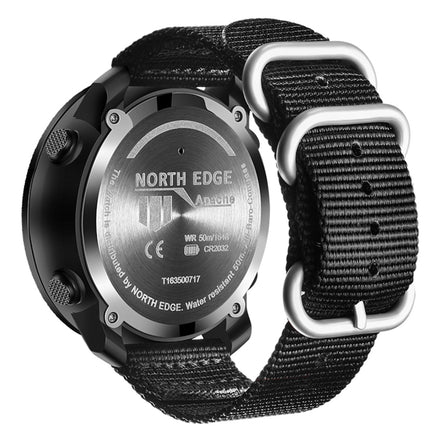 NORTH EDGE Multi-function Waterproof Outdoor Sports Electronic Smart Watch, Support Humidity Measurement / Weather Forecast / Speed Measurement, Style: Nylon Strap(Green)-garmade.com