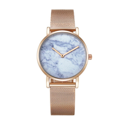CAGARNY 6812 Round Dial Alloy Gold Case Fashion Women Watch Quartz Watches with Stainless Steel Band-garmade.com