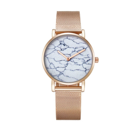 CAGARNY 6812 Round Dial Alloy Gold Case Fashion Women Watch Quartz Watches with Stainless Steel Band-garmade.com