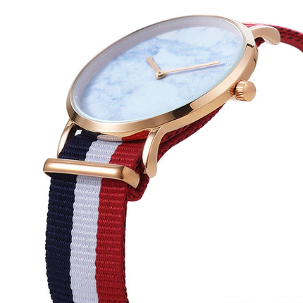 CAGARNY 6812 Round Dial Alloy Gold Case Fashion Women Watch Quartz Watches with Nylon Band-garmade.com