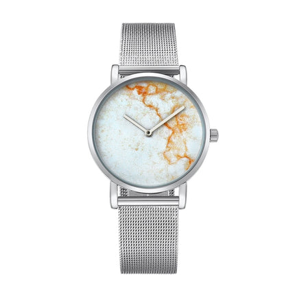 CAGARNY 6812 Round Dial Alloy Silver Case Fashion Women Watch Quartz Watches with Stainless Steel Band-garmade.com