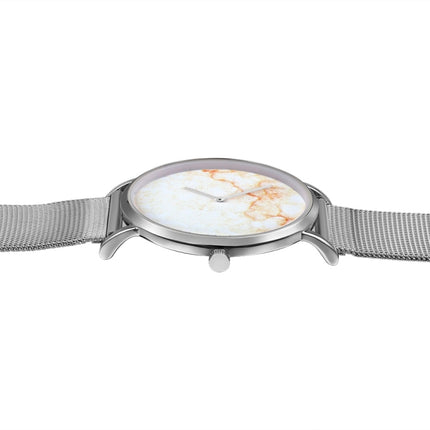 CAGARNY 6812 Round Dial Alloy Silver Case Fashion Women Watch Quartz Watches with Stainless Steel Band-garmade.com