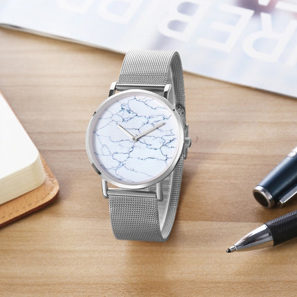 CAGARNY 6812 Round Dial Alloy Silver Case Fashion Women Watch Quartz Watches with Stainless Steel Band-garmade.com