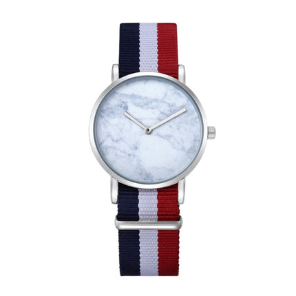 CAGARNY 6812 Round Dial Alloy Silver Case Fashion Women Watch Quartz Watches with Nylon Band-garmade.com