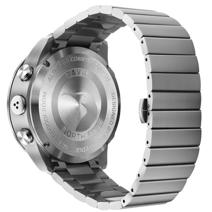 North Edge GAVIA Men Outdoor Sport 50m Waterproof Smart Digital Watch Diving Watch, Support Barometer & Pedometer(Silver)-garmade.com