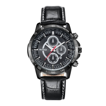 WeiYaQi 89031 Fashion Quartz Movement Wrist Watch with Leather Band-garmade.com