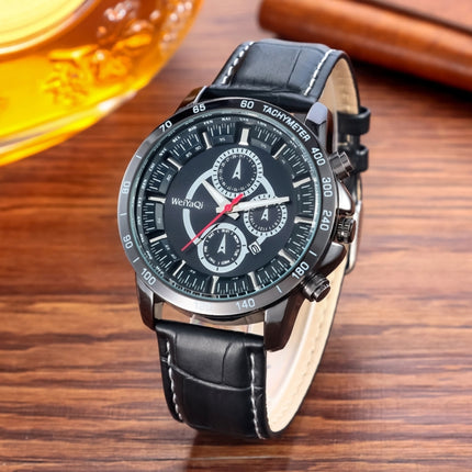 WeiYaQi 89031 Fashion Quartz Movement Wrist Watch with Leather Band-garmade.com