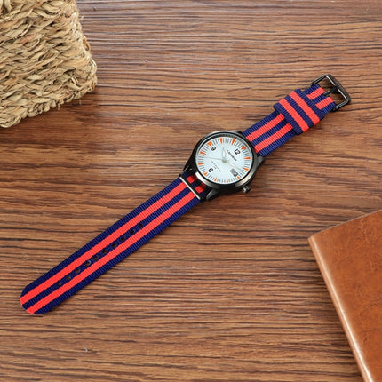 CAGARNY 6859 Concise Style Ultra Thin Waterproof Quartz Wrist Watch with Striped Nylon Band-garmade.com