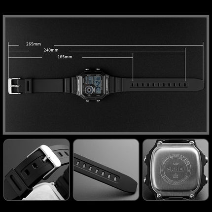 SKMEI 1299 Multifunctional Outdoor Sports Noctilucent Waterproof Digital Display Wrist Watch (Blue)-garmade.com
