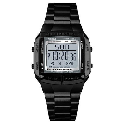 SKMEI 1381 Multifunctional Men Outdoor Business Sport Noctilucent Waterproof Digital Wrist Watch(Black)-garmade.com