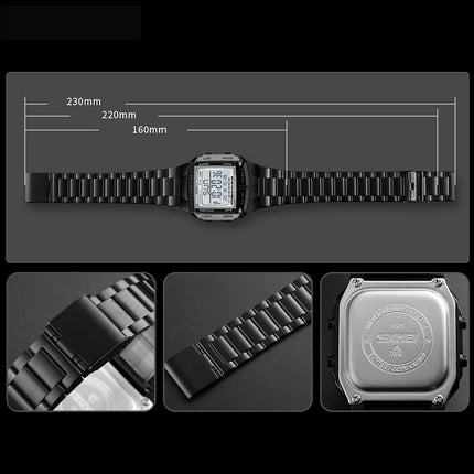 SKMEI 1381 Multifunctional Men Outdoor Business Sport Noctilucent Waterproof Digital Wrist Watch(Black)-garmade.com