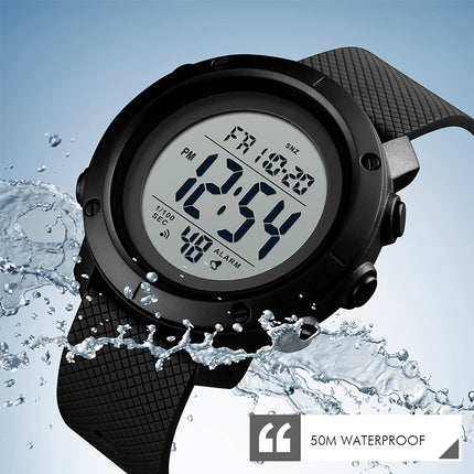 SKMEI 1416 Multifunctional Outdoor Fashion Noctilucent Waterproof Steel Ring Digital Watch (Black)-garmade.com