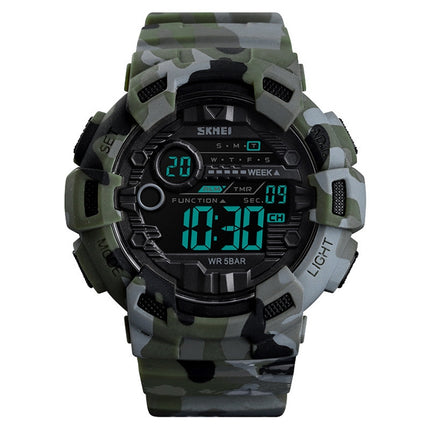 SKMEI 1472 Multifunctional Men Outdoor Sports Noctilucent Waterproof Didital Wrist Watch (Camouflage)-garmade.com