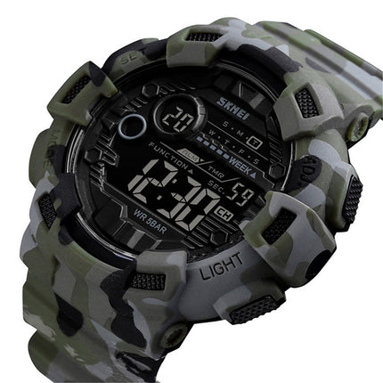 SKMEI 1472 Multifunctional Men Outdoor Sports Noctilucent Waterproof Didital Wrist Watch (Camouflage)-garmade.com
