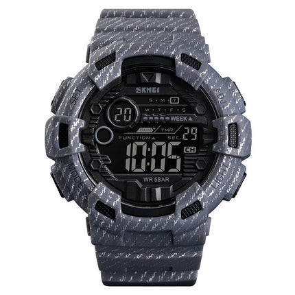 SKMEI 1472 Multifunctional Men Outdoor Sports Noctilucent Waterproof Didital Wrist Watch (Grey)-garmade.com