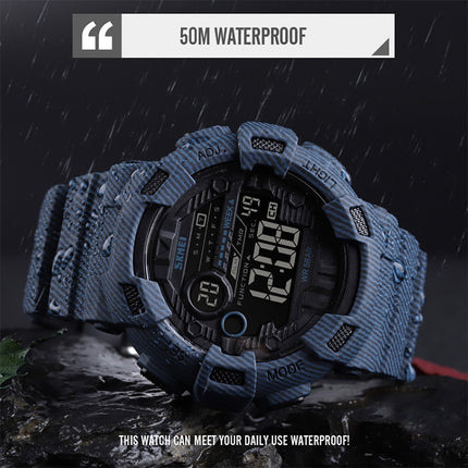 SKMEI 1472 Multifunctional Men Outdoor Sports Noctilucent Waterproof Didital Wrist Watch (Khaki)-garmade.com