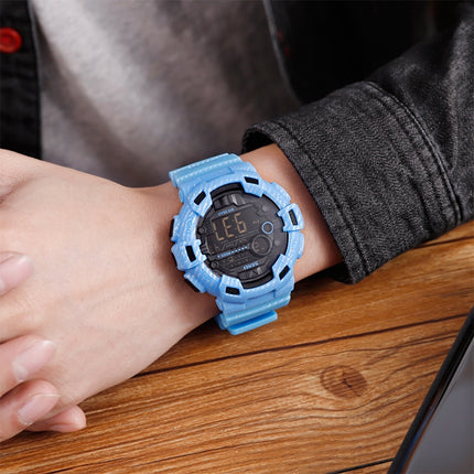 SKMEI 1472 Multifunctional Men Outdoor Sports Noctilucent Waterproof Didital Wrist Watch (Sky Blue)-garmade.com
