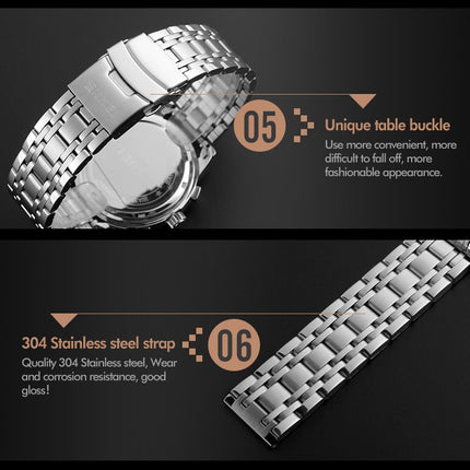 SKMEI 9121 Multifunctional Outdoor Fashion Business Waterproof Steel Strap Quartz Wrist Watch (Black)-garmade.com