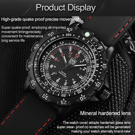 addies MY-049 Outdoor Sports Multifunctional Waterproof Luminous Watch Silicone Watchstrap Watch for Men(Black)-garmade.com