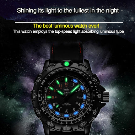 addies MY-049 Outdoor Sports Multifunctional Waterproof Luminous Watch Silicone Watchstrap Watch for Men(Red Light)-garmade.com