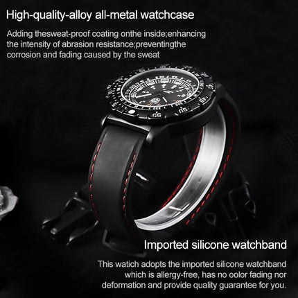 addies MY-049 Outdoor Sports Multifunctional Waterproof Luminous Watch Silicone Watchstrap Watch for Men(Red Light)-garmade.com