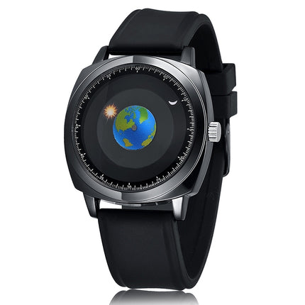 addies MY-1704 Earth Pattern Silicone Strap Watch for Men, Support Life Waterproof-garmade.com