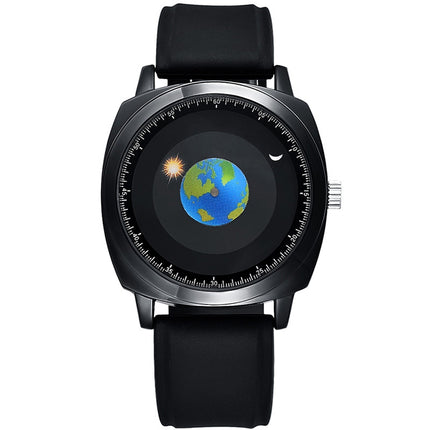 addies MY-1704 Earth Pattern Silicone Strap Watch for Men, Support Life Waterproof-garmade.com