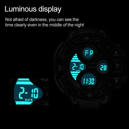 addies MY-1901 Luminous Three-window LED Outdoor Sports Multi-function Electronic Watch for Men, Support Calendar / Alarm Clock / Timer / Talking(Gold)-garmade.com