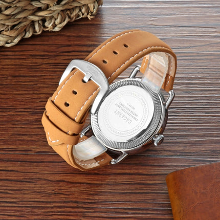 CAGARNY 6815 Living Waterproof Round Dial Quartz Movement Alloy Case Fashion Watch Quartz Watches with Leather Band-garmade.com