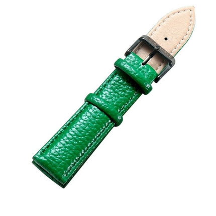 CAGARNY Simple Fashion Watches Band Black Buckle Leather Watch Strap, Width: 20mm(Green)-garmade.com